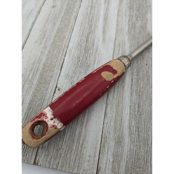 Vintage EKCO Halo Solid Meat Utility Fork Wood Handle 12 3/4" - Picture 6 of 8